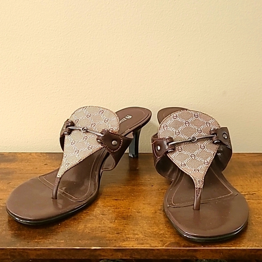 Etienne Aigner "Clayton" Brown Heeled Sandals size 8.5
